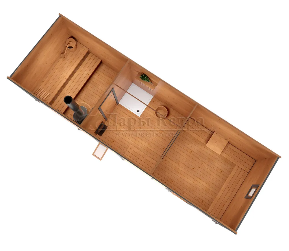 Каркасно-щитовая баня из кедра «Мега»